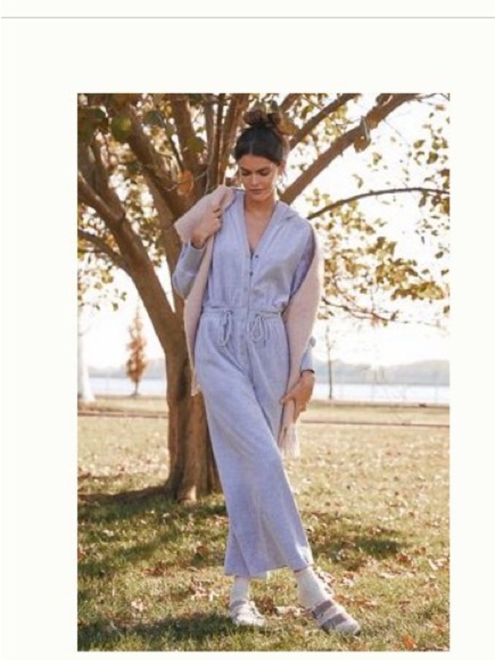 Women's Gray Button-Front Jumpsuit